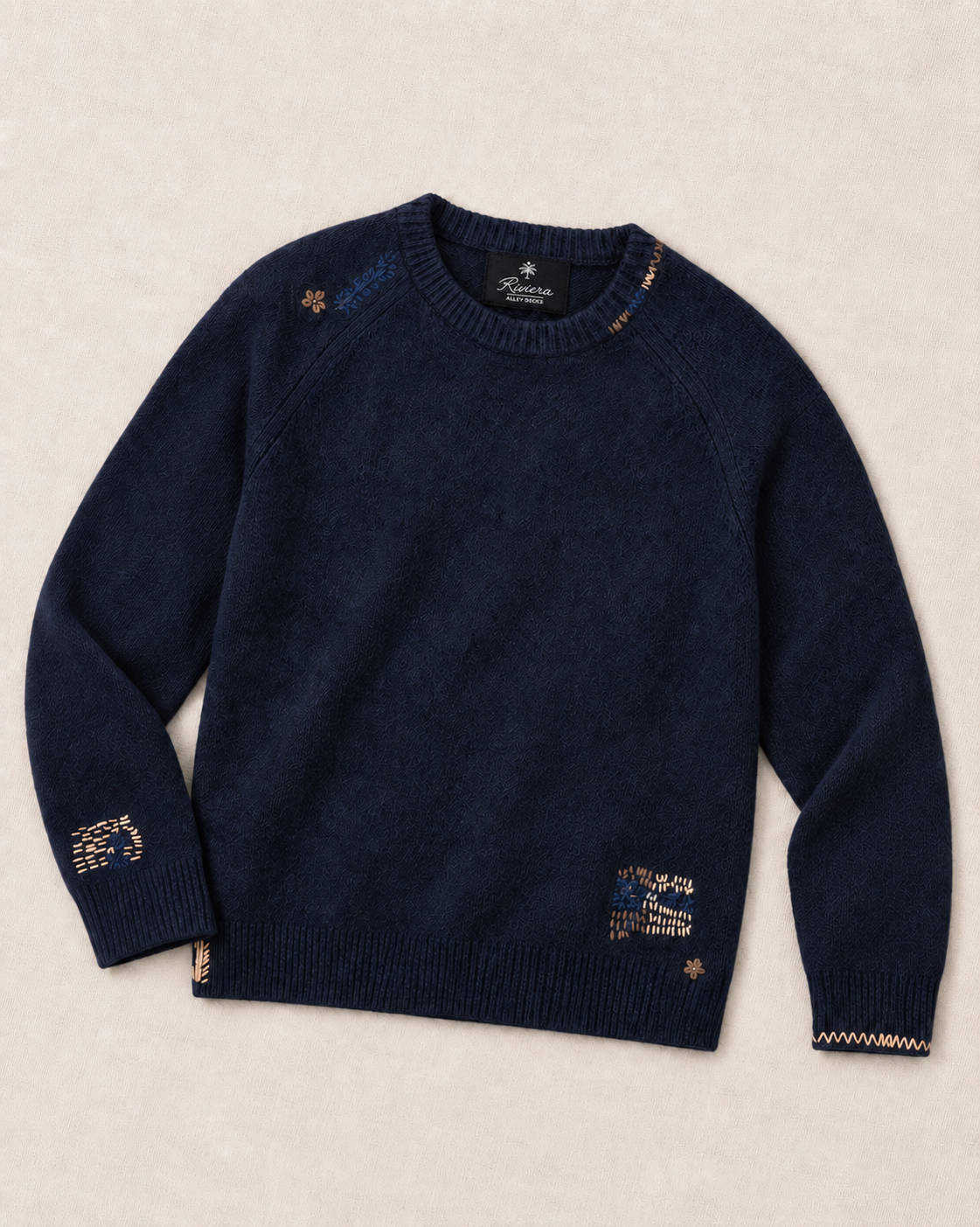 Maglione girocollo in lana merino navy blue - immagine 3