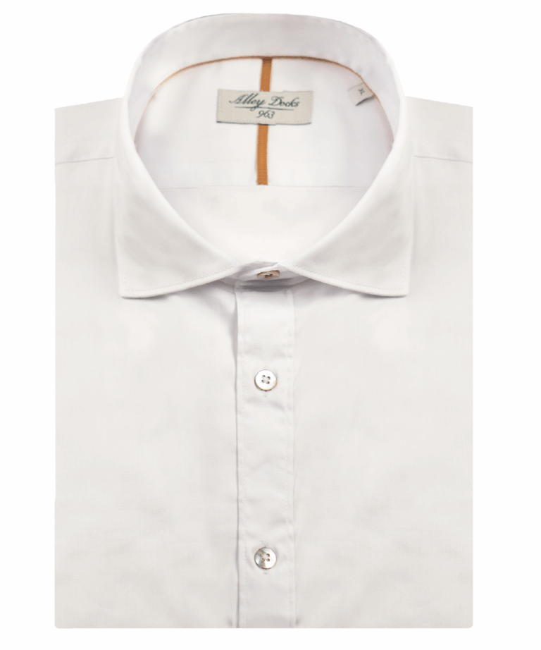 Camicia classica bianca con collo alla francese