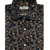 Camicia da uomo in fantasia floreale marrone terra