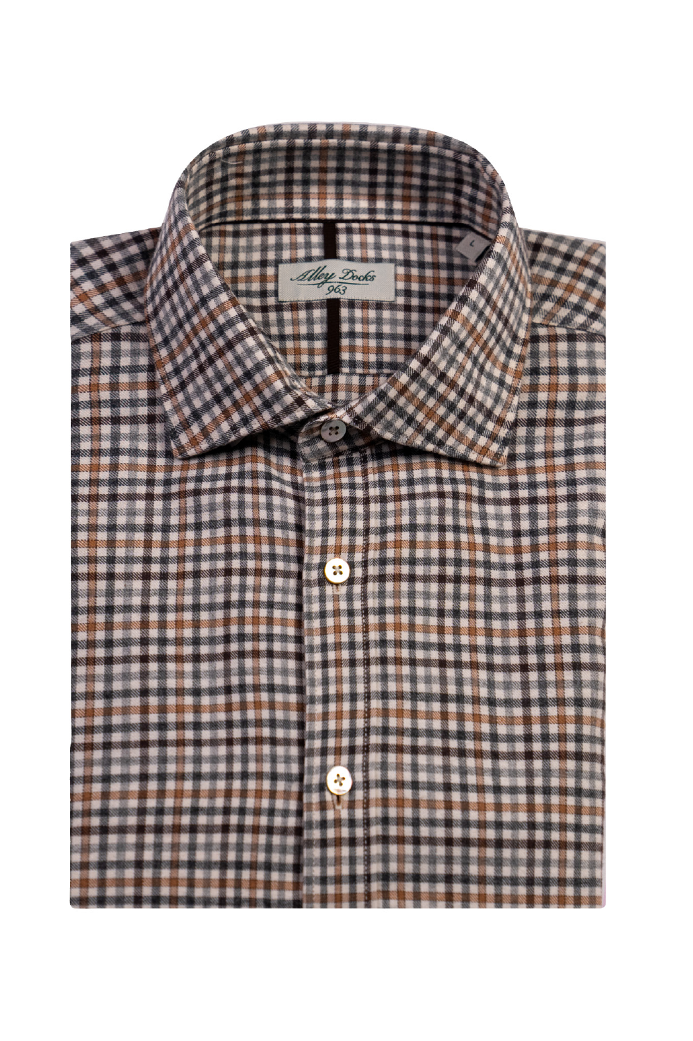 Camicia uomo con collo alla francese con quadretti fitti