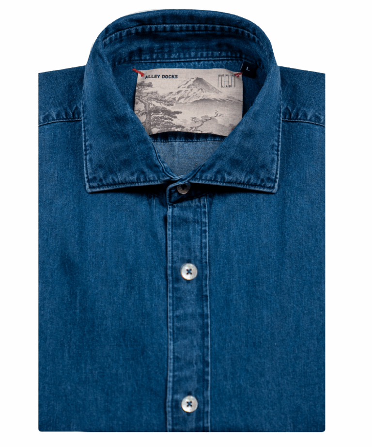 Camicia uomo con collo alla francese linea Alley Docks Denim