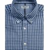 Camicia uomo a quadretti azzurro orizzonte con collo alla francese e button down
