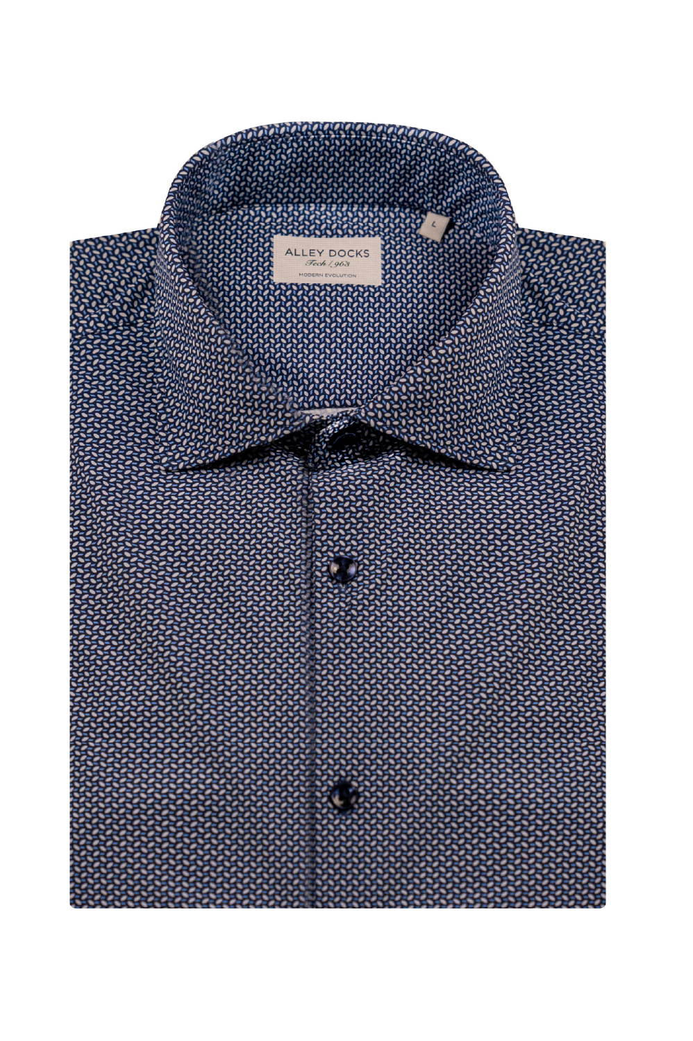 Camicia tecnica a fantasia sui toni del blu