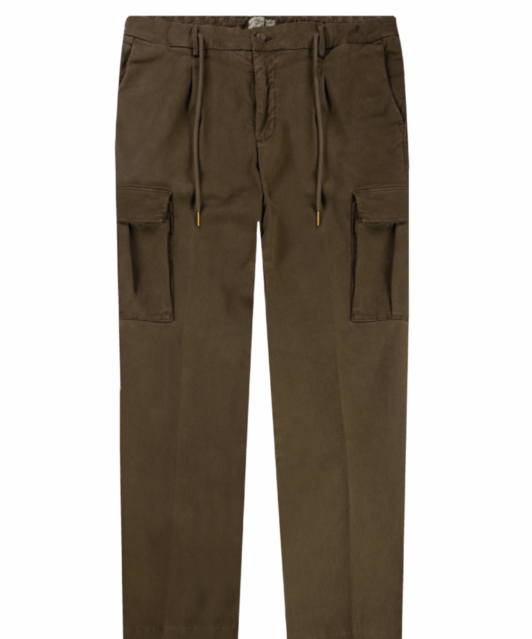 Pantalone cargo tascato marrone night green