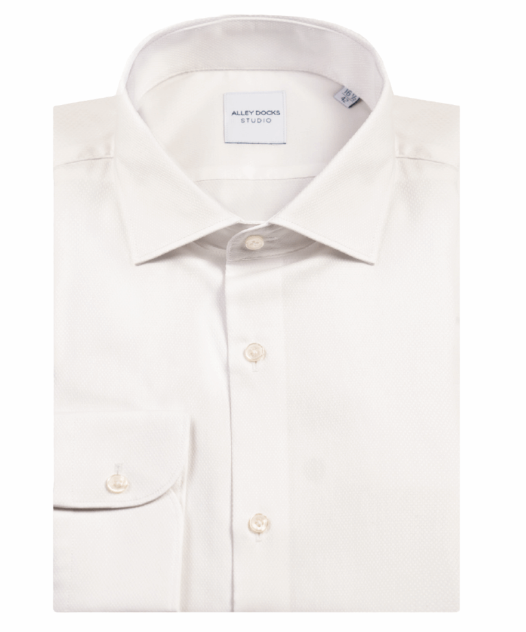 Camicia azzurra in misto cotone jacquard