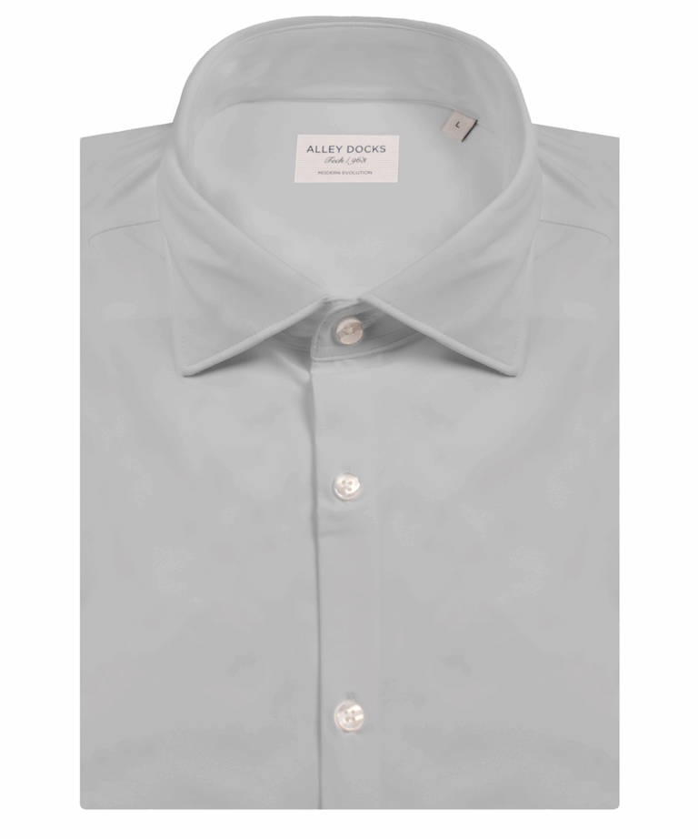 Camicia in tessuto tecnico in tinta unita light grey