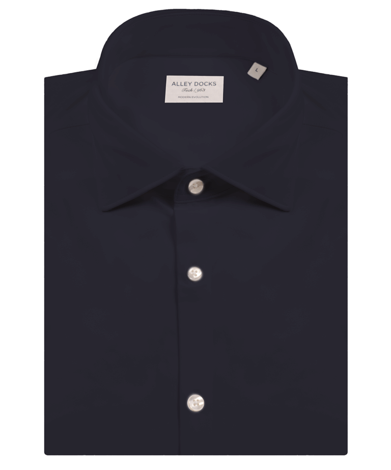 Camicia in tessuto tecnico in tinta unita navy blue