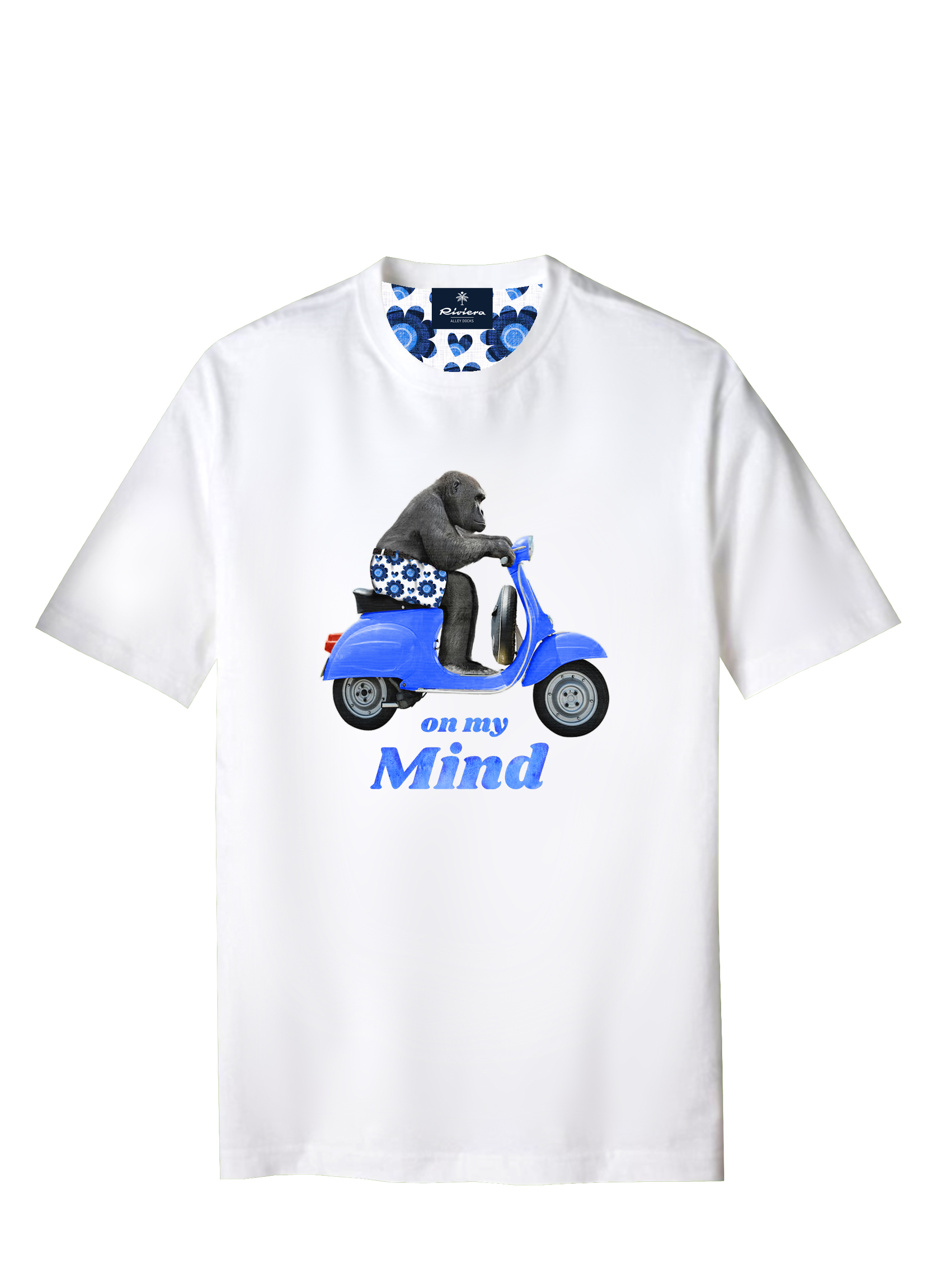 Optical white T-shirt with "on my mind" print