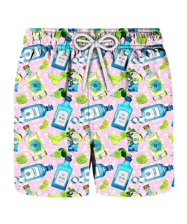 Light pink costume with lime and gin