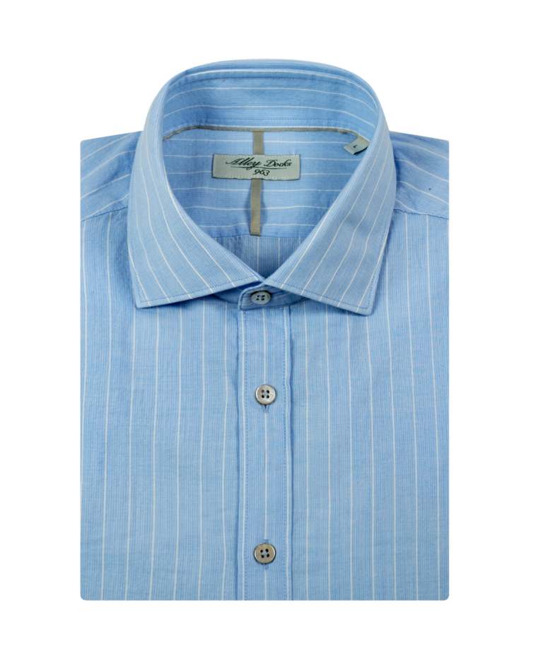 Camicia Seersucker a Micro Righe