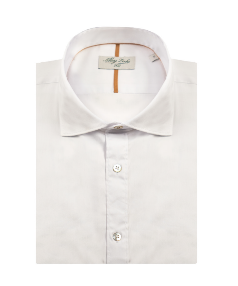 Camicia bianca classica con collo alla francese