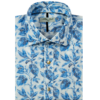 Camicia bluette con fantasia botanica