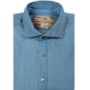 Camicia in demin con collo alla francese ice blue