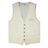 Gilet sartoriale in lino e cotone a righe