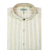 Camicia in cotone jacquard ecru a righe