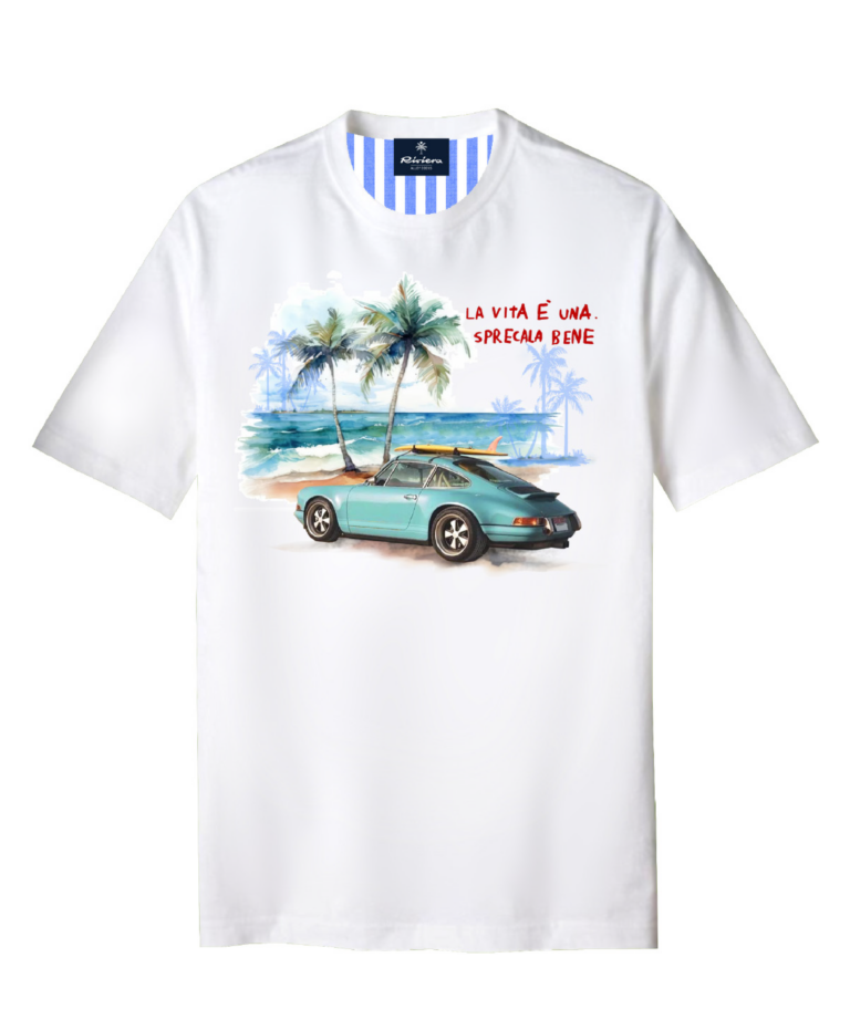 T-shirt con stampa "la vita è una, sprecala bene"