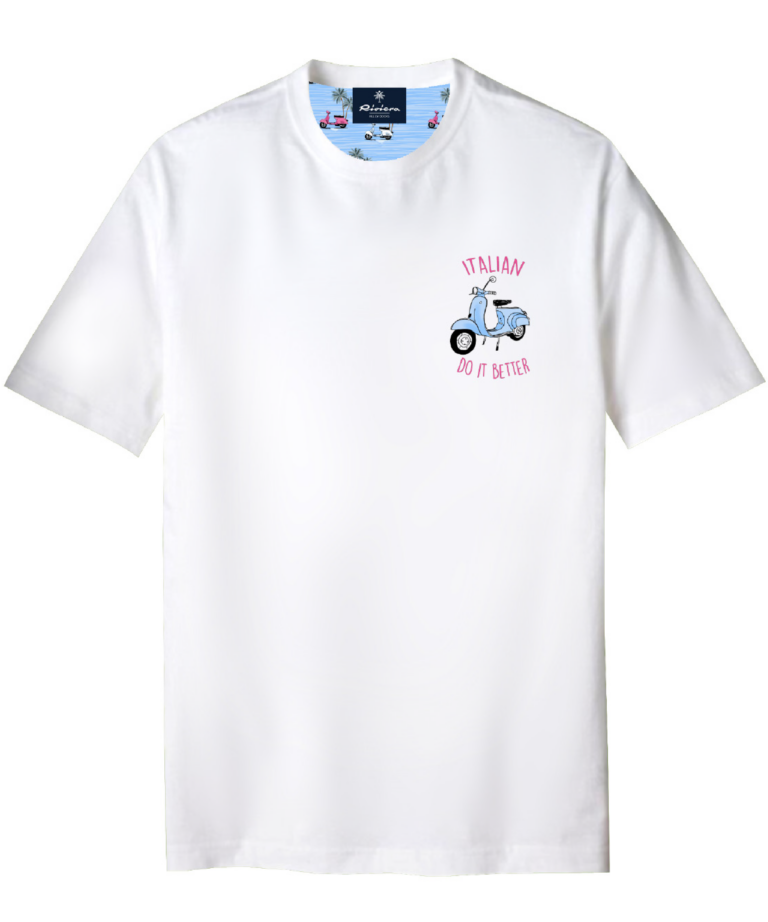 T-shirt optical white con stampa Vespa