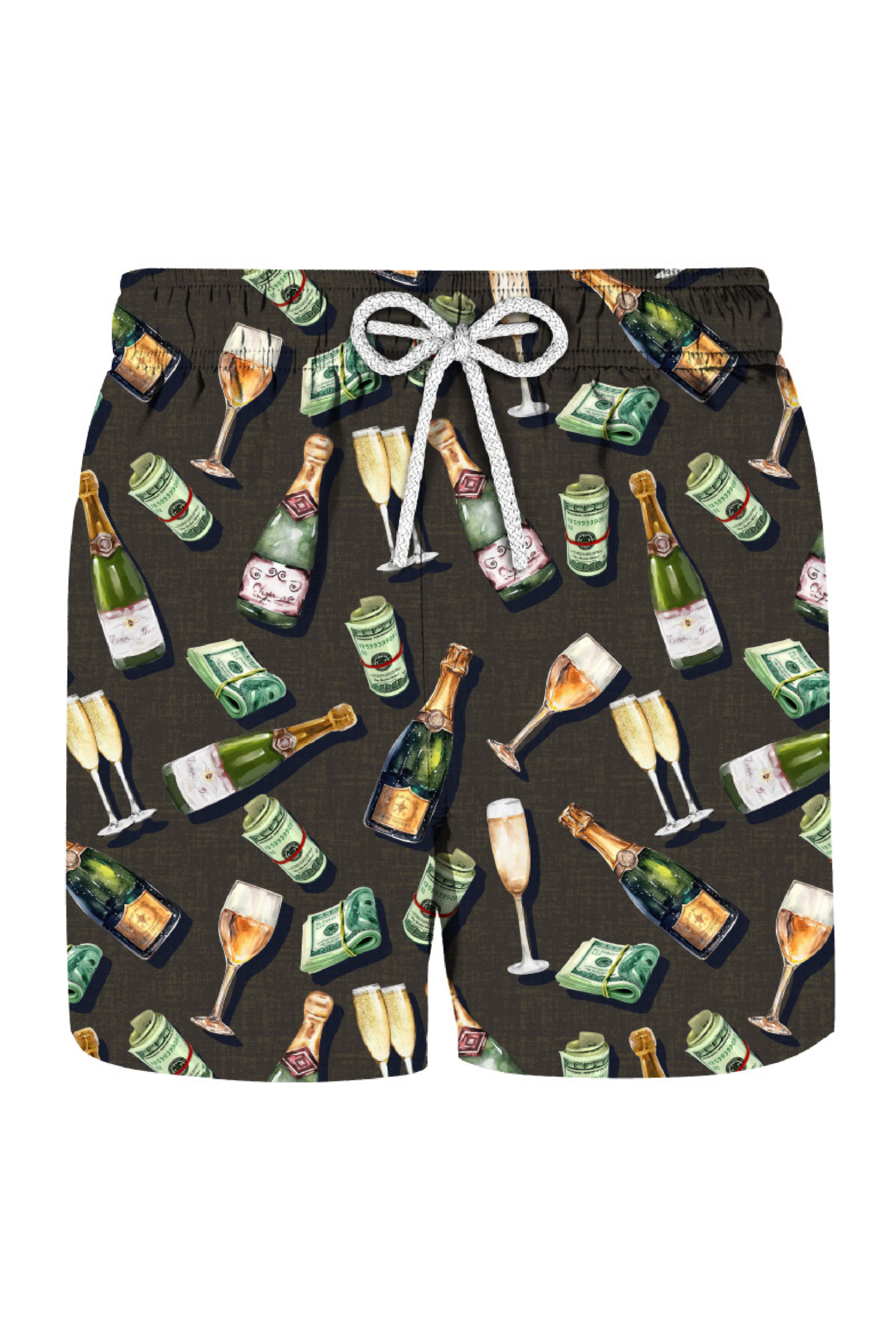 Moka brown costume with wine and money