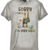 Optical white T-shirt with "sorry I can't, I'm very busy" print (Copia)