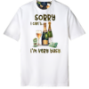 T-shirt optical white con stampa "sorry i can't, i'm very busy"