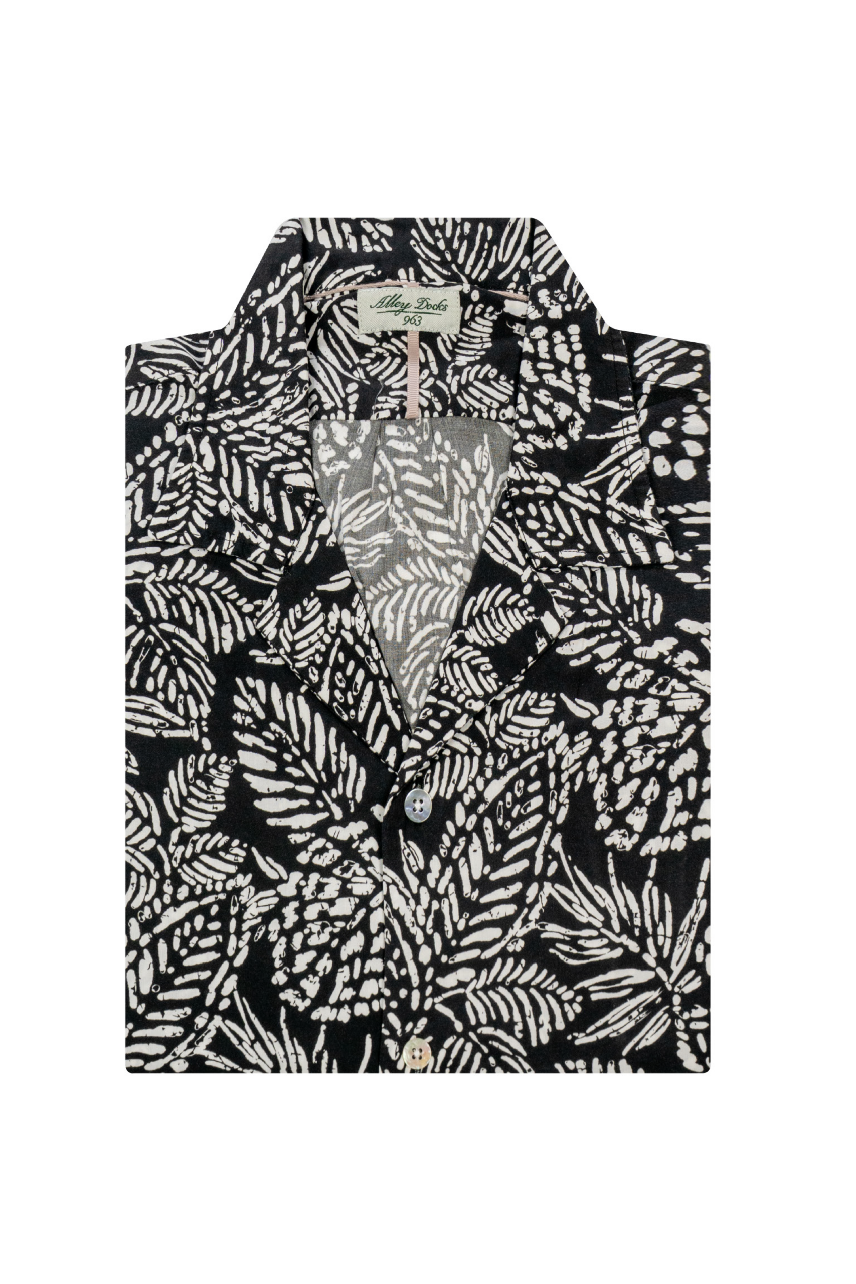 Camicia a maniche corte con fantasia tropicale