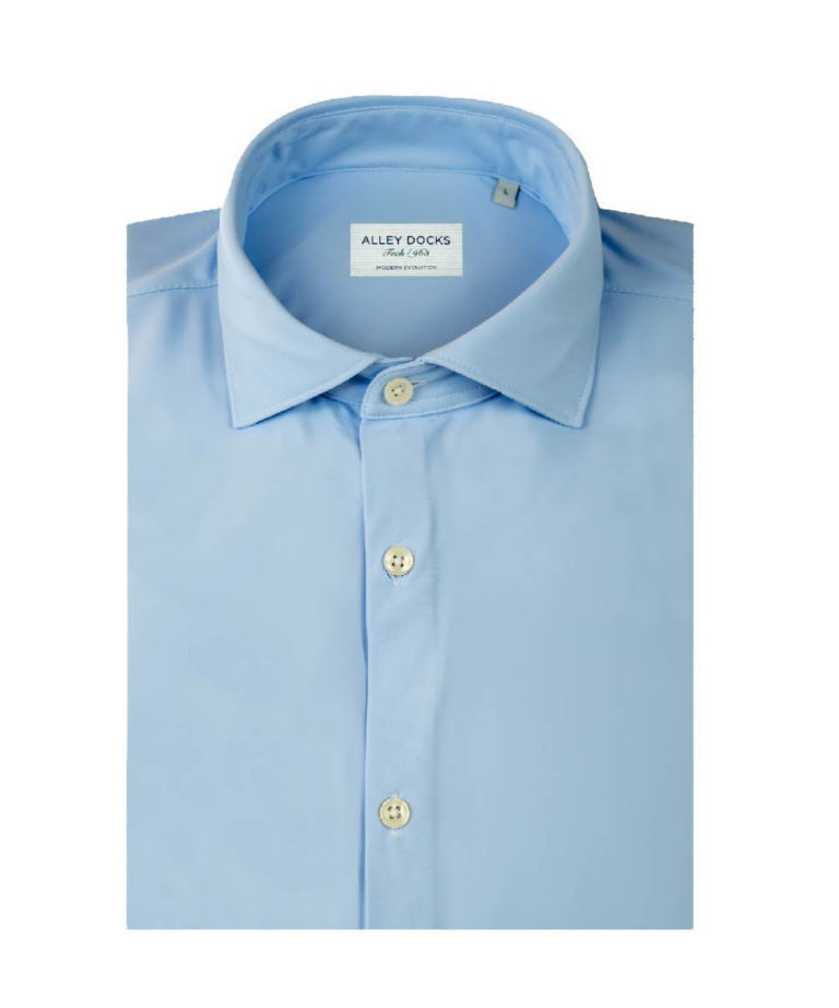Camicia in tessuto tecnico in tinta unita light blue
