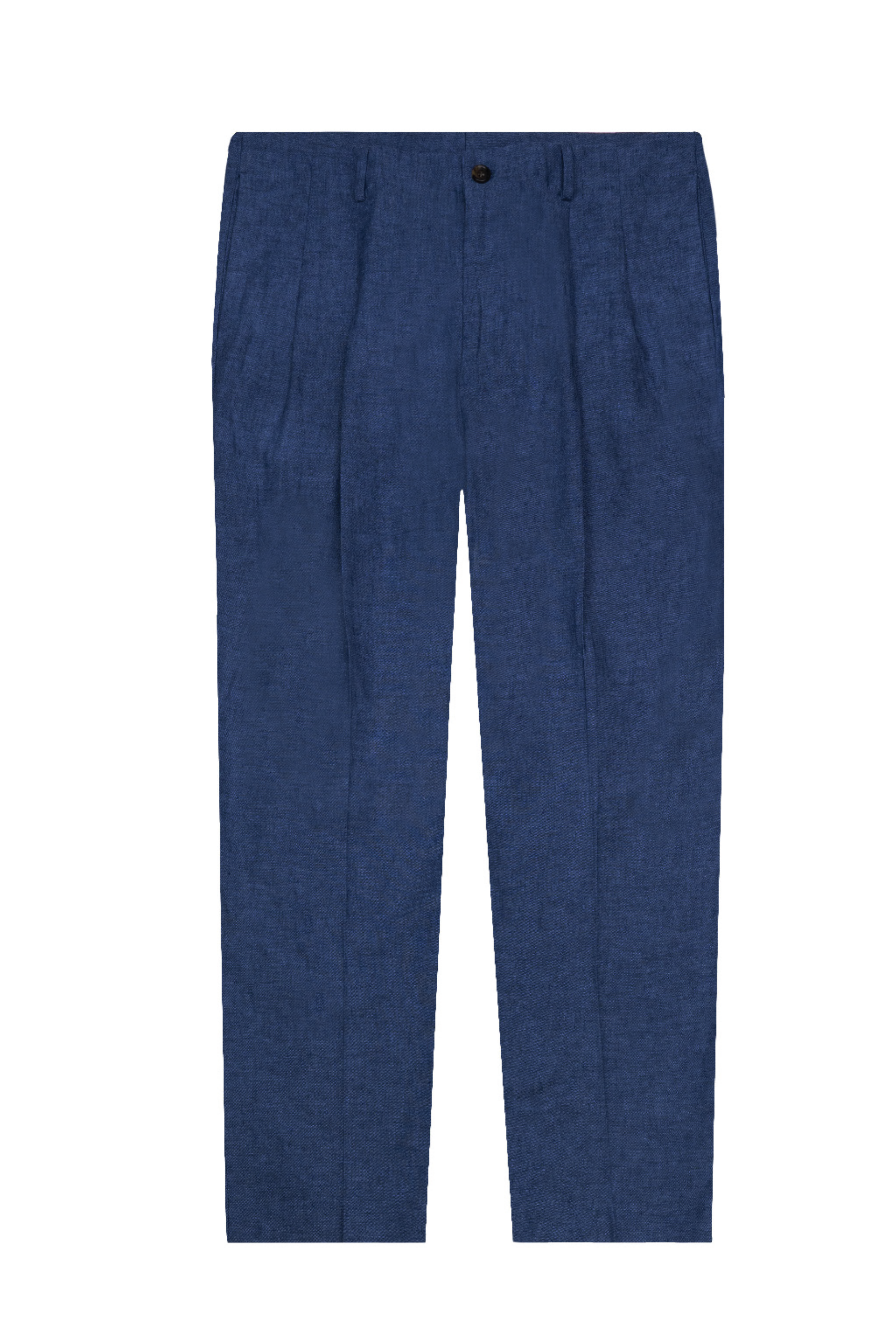 Pantalone misto lino e cotone blue