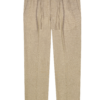 Beige linen and cotton blend trousers