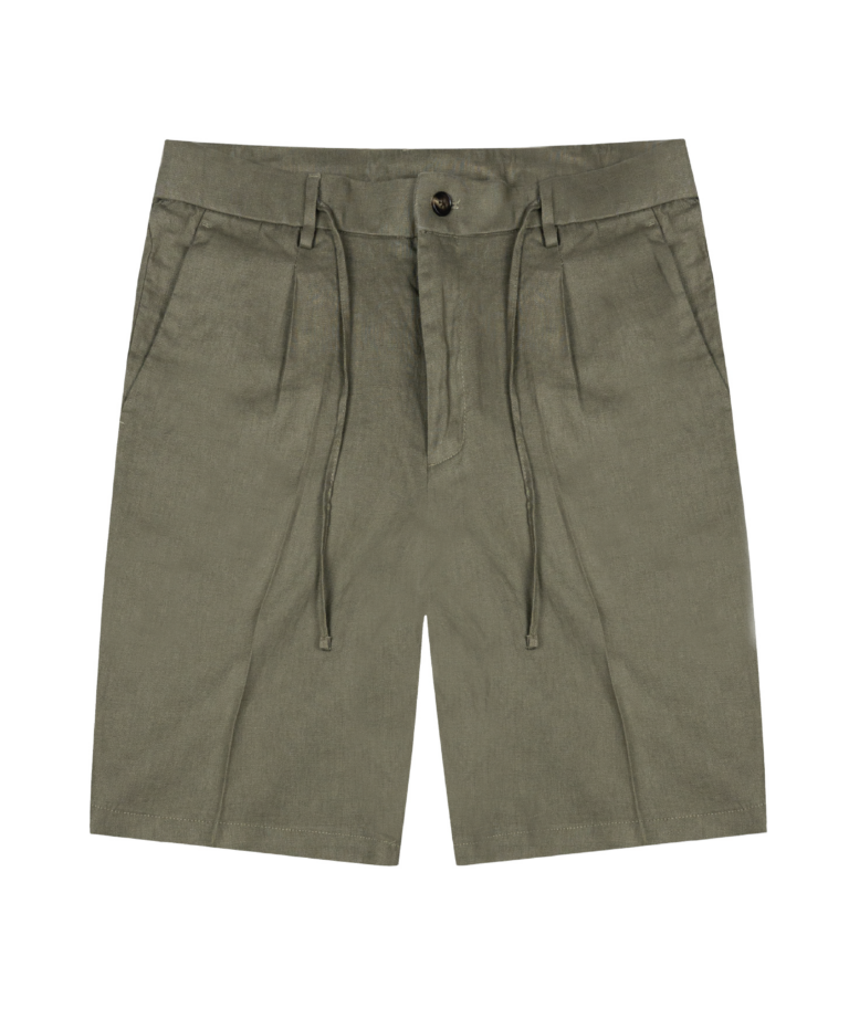 Bermuda 100% linen in solid dusty olive