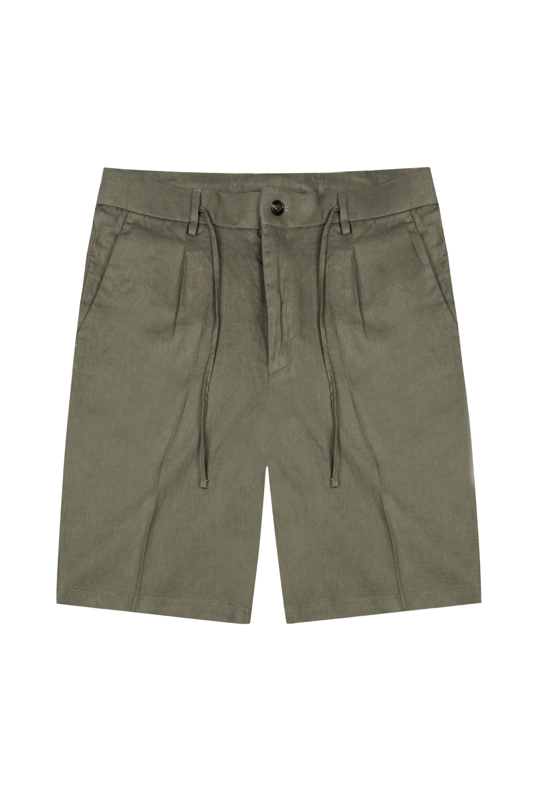 Bermuda 100% linen in solid dusty olive