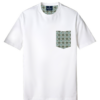 Optical white T-shirt with majolica pattern pocket