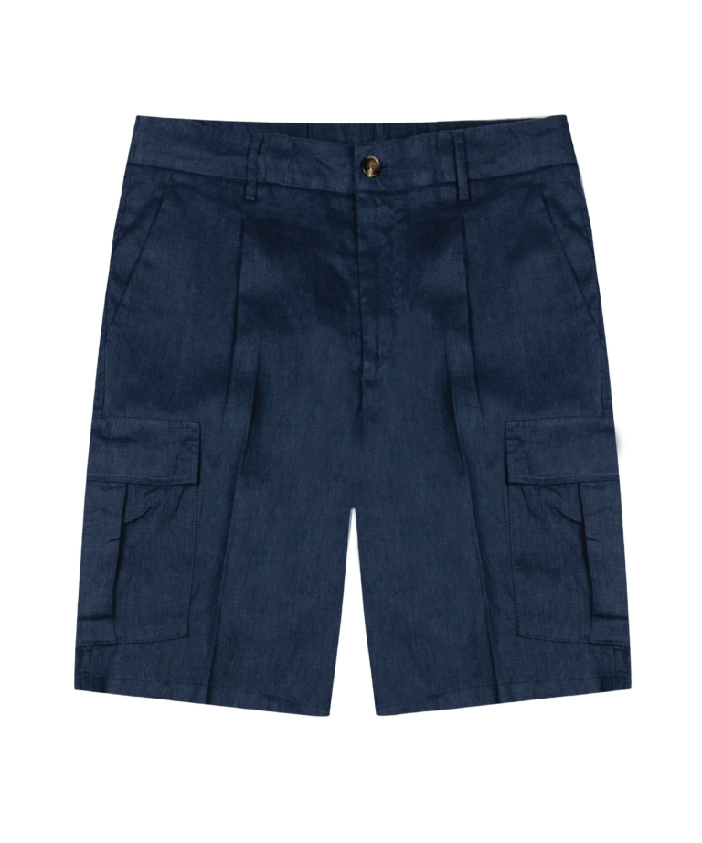 Bermuda cargo navy blue in lino