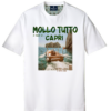 Optical white T-shirt with "Mollo tutto e vado a Capri" print