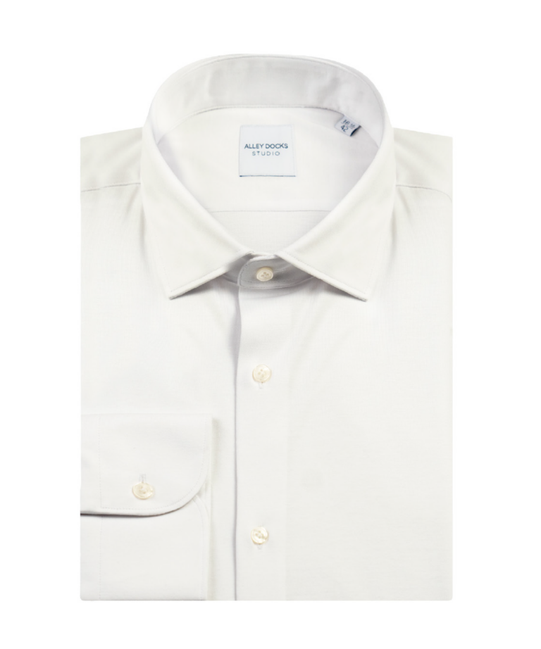 Camicia bianca in cotone fine jersey