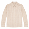 Overshirt in cotone a righe light brown
