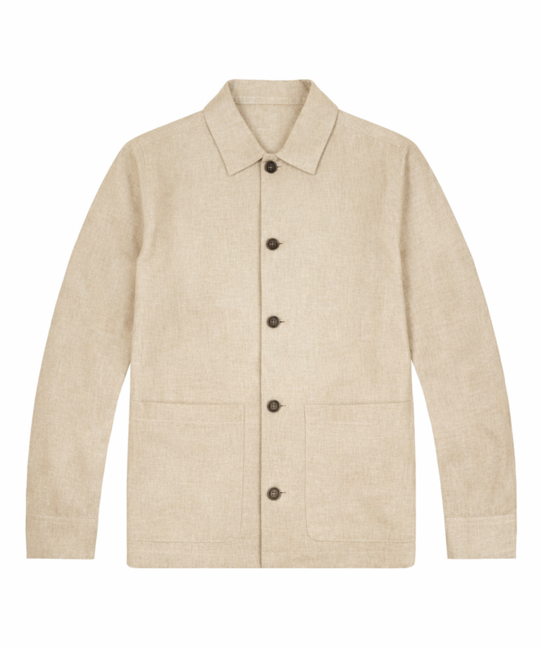 Overshirt in misto lino e cotone in tinta unita