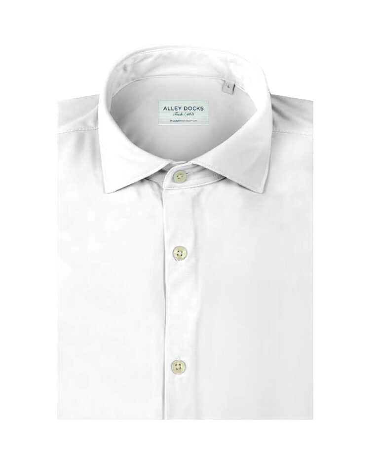 Camicia in tessuto tecnico in tinta unita white