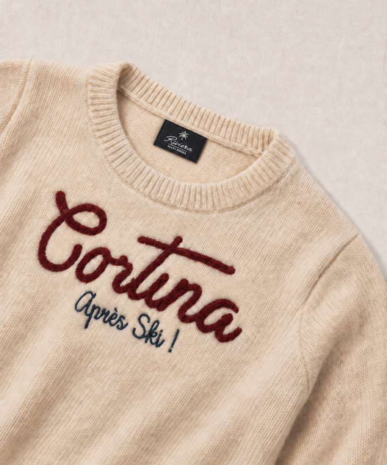 MAGLIONE GIROCOLLO CON RICAMO CORTINA APRES SKY - immagine 3