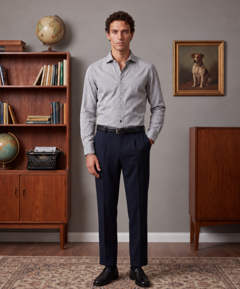 Alternative view of LIGHT GREY COLD-DYED COTTON VELVET SHIRT