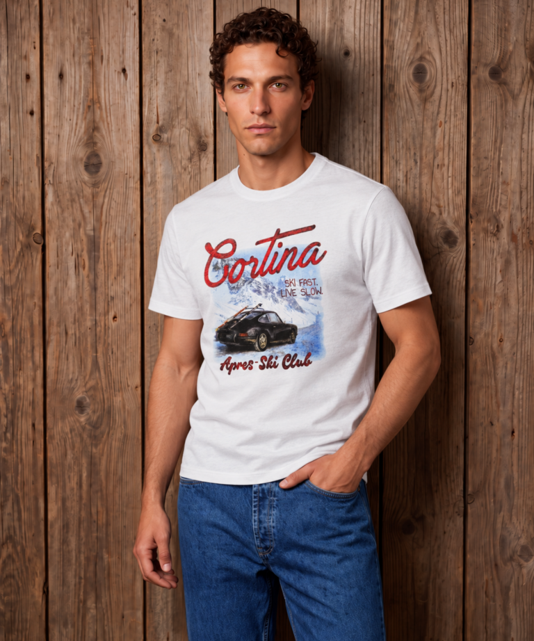 Alternative view of OPTICAL WHITE "CORTINA – SKI FAST, LIVE SLOW." PRINTED T-SHIRT