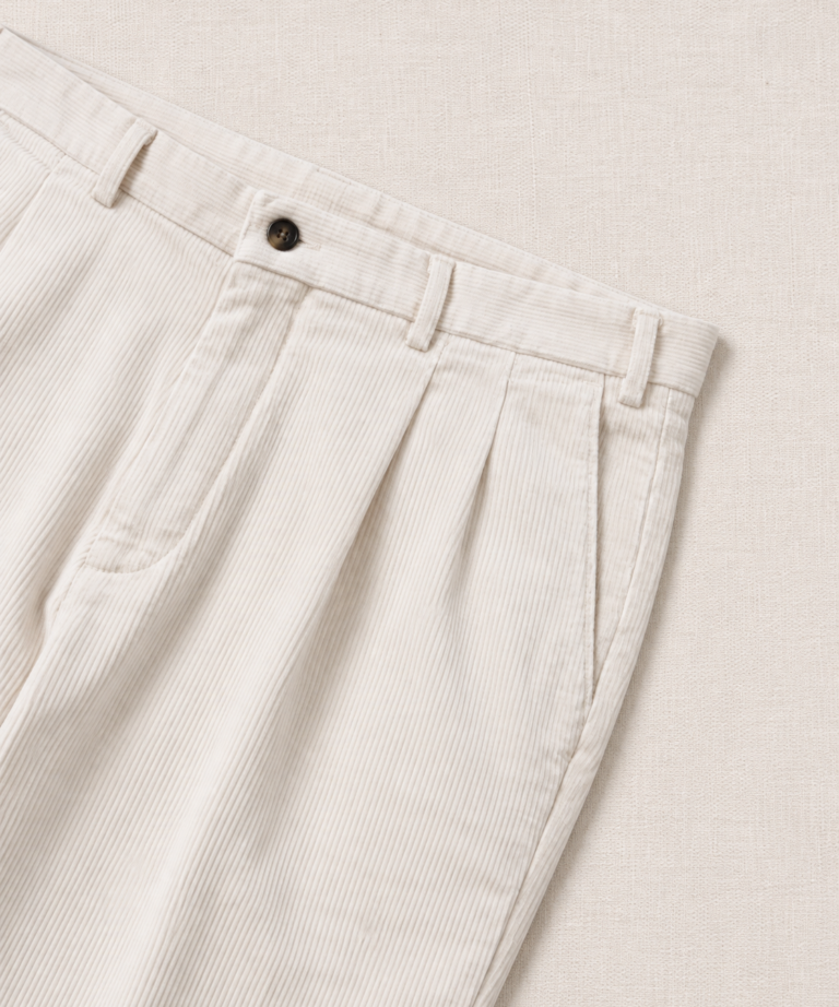 Alternative view of PANTALONE IN VELLUTO A COSTE WHITE