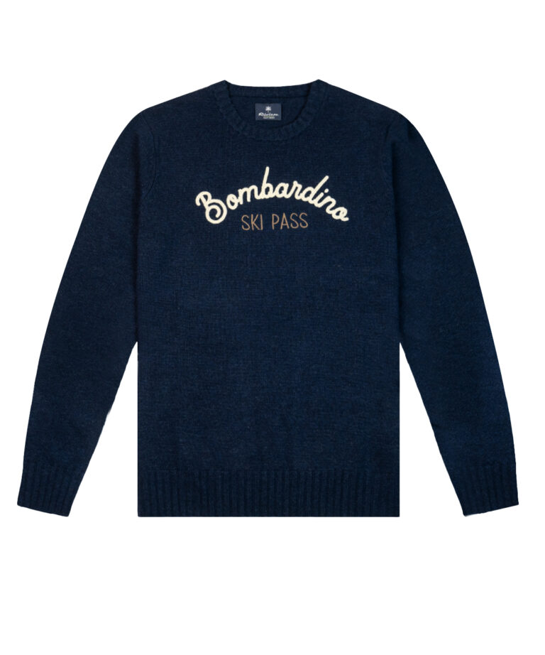MAGLIONE GIROCOLLO NAVY BLUE CON RICAMO BOMBARDINO VIP CLUB