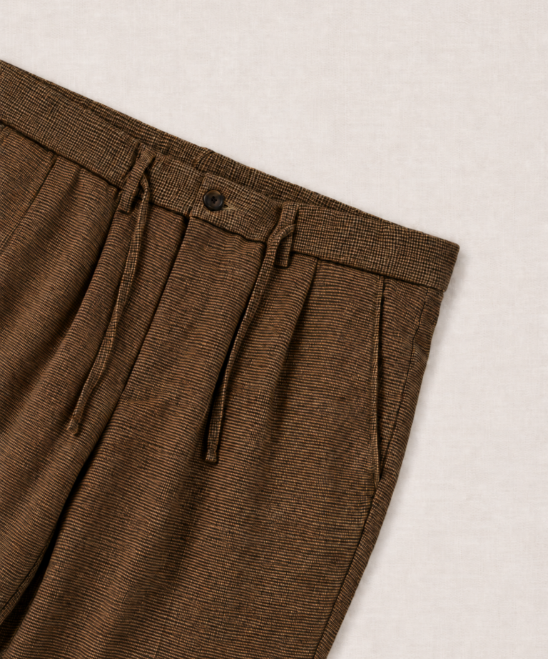 Alternative view of PANTALONE PIED DE POULE TOBACCO BROWN