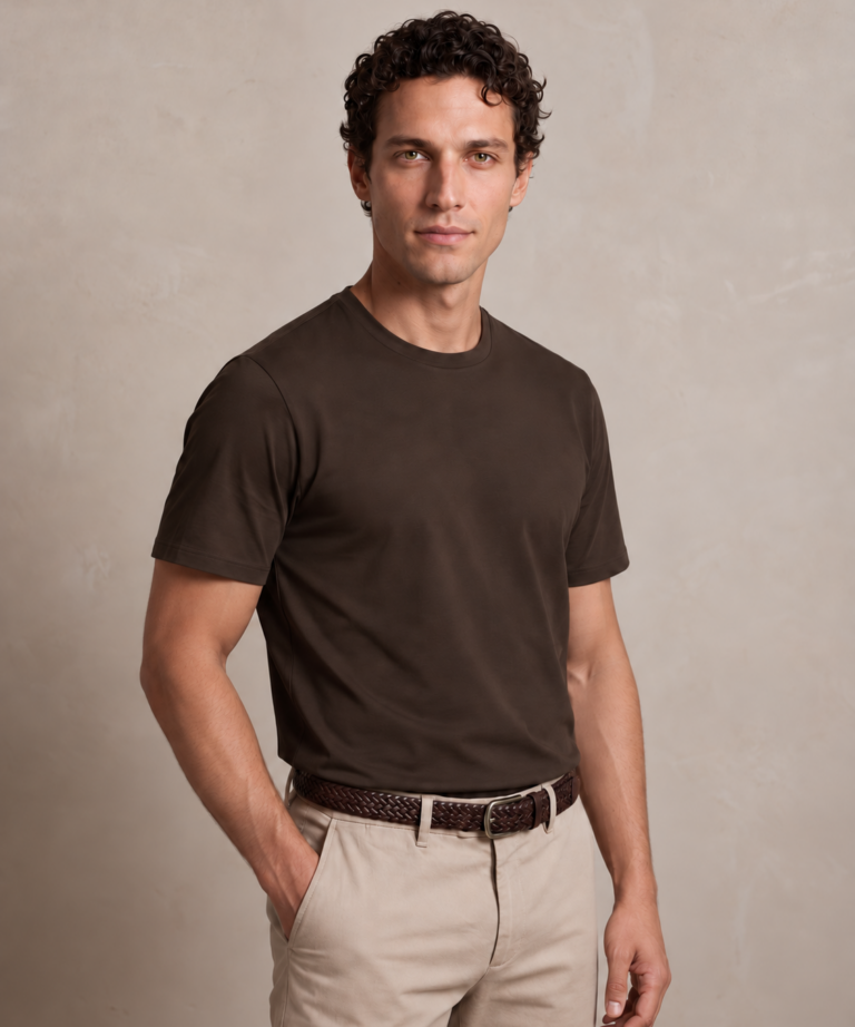 Alternative view of T-SHIRT IN TESSUTO TECH  BROWN