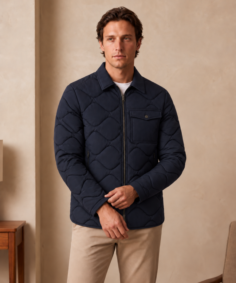 Alternative view of GIUBBINO IMBOTTITO TINTA UNITA NAVY BLUE