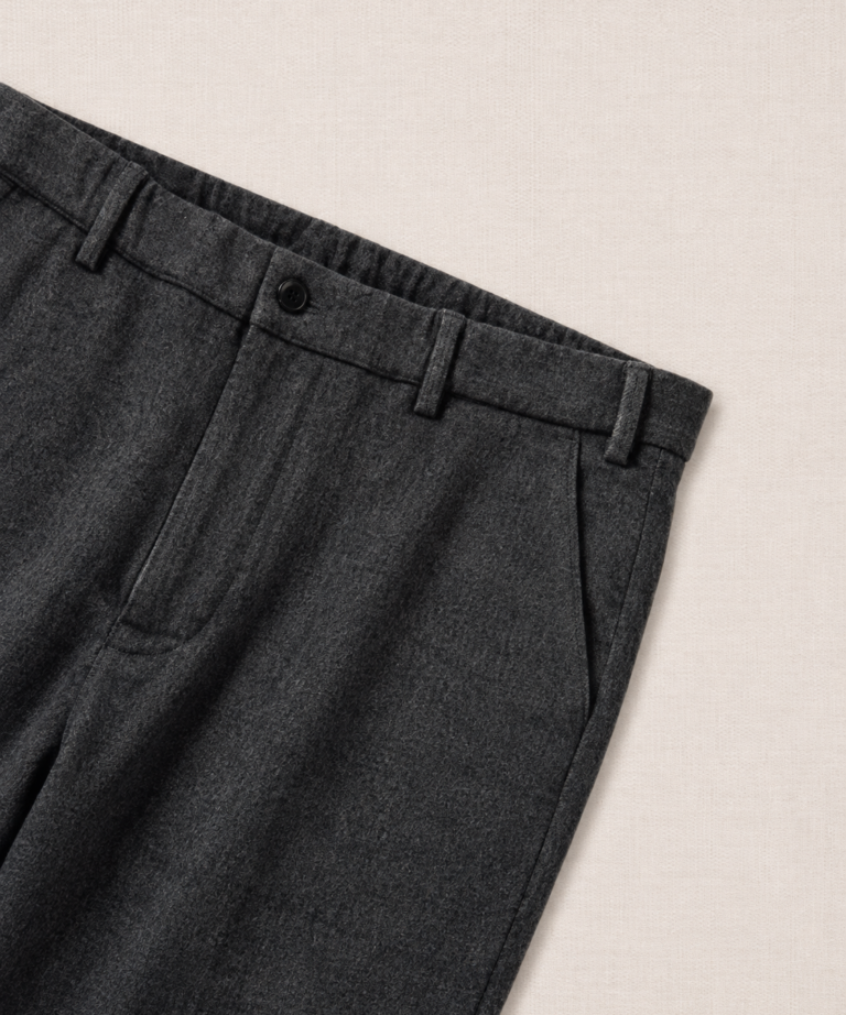 Alternative view of PANTALONE IN FLANELLA DARK GREY MELANGE