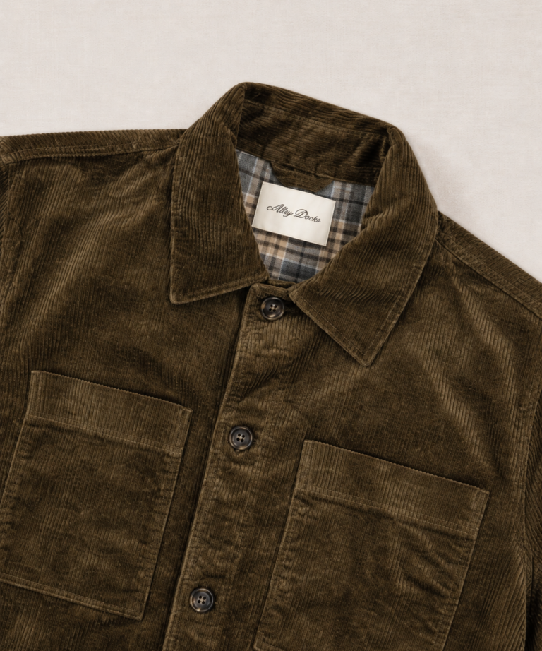 Alternative view of OVERSHIRT IN VELLUTO A COSTE BROWN