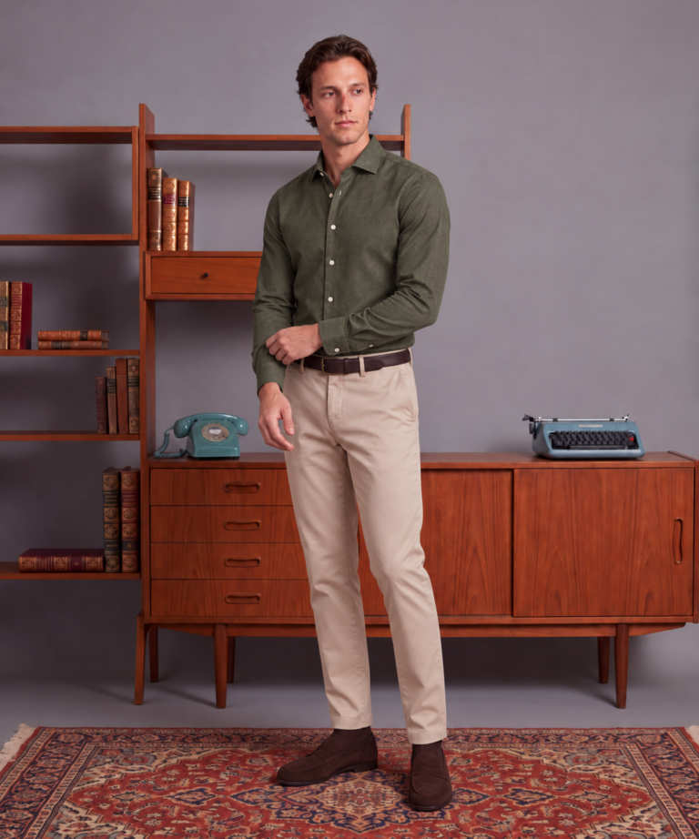 Alternative view of CAMICIA DELLA LINEA STUDIO OLIVE GREEN