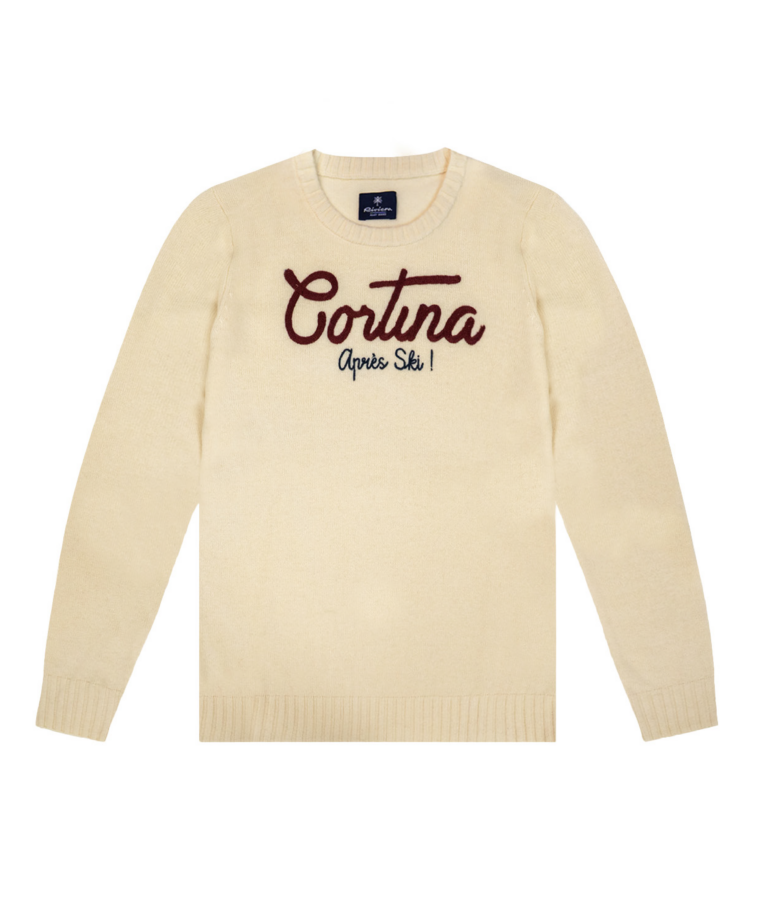 MAGLIONE GIROCOLLO CON RICAMO CORTINA APRES SKY