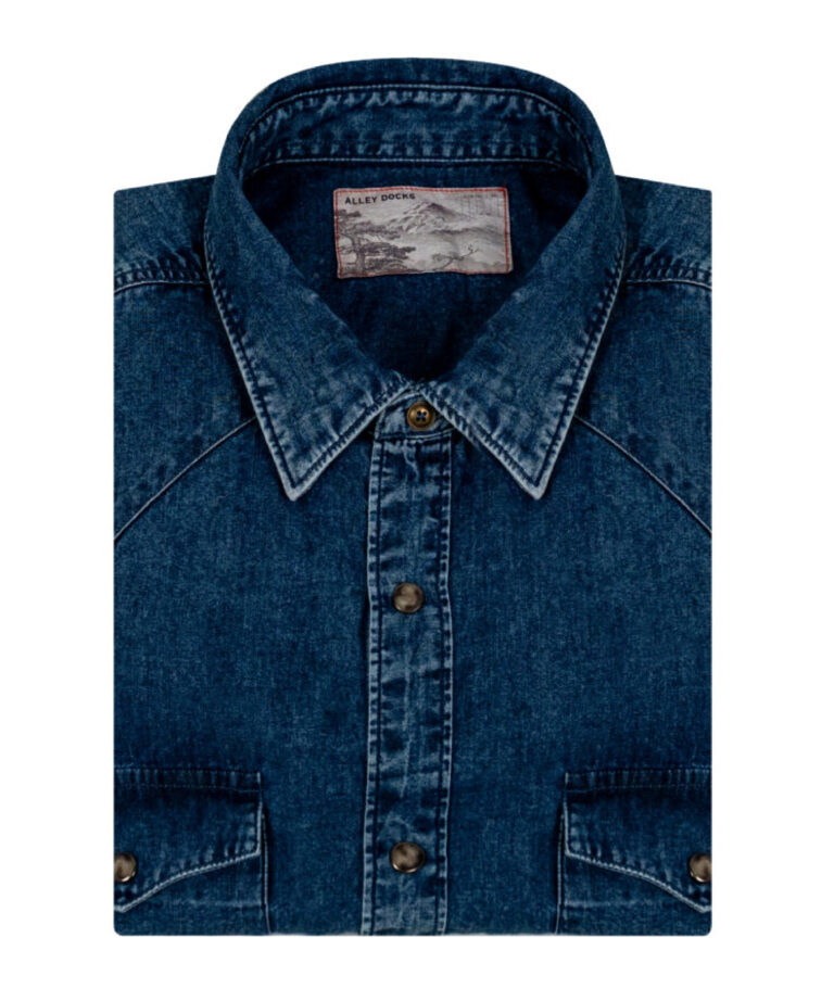 CAMICIA IN DENIM CON TASCHE FRONTALI MEDIUM BLUE